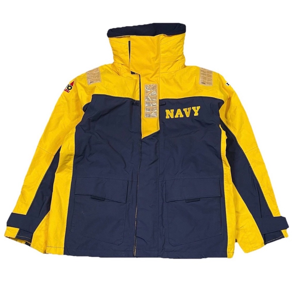 Musto Performance BR2 Offshore Sailing Jacket Mens Small Yellow Navy